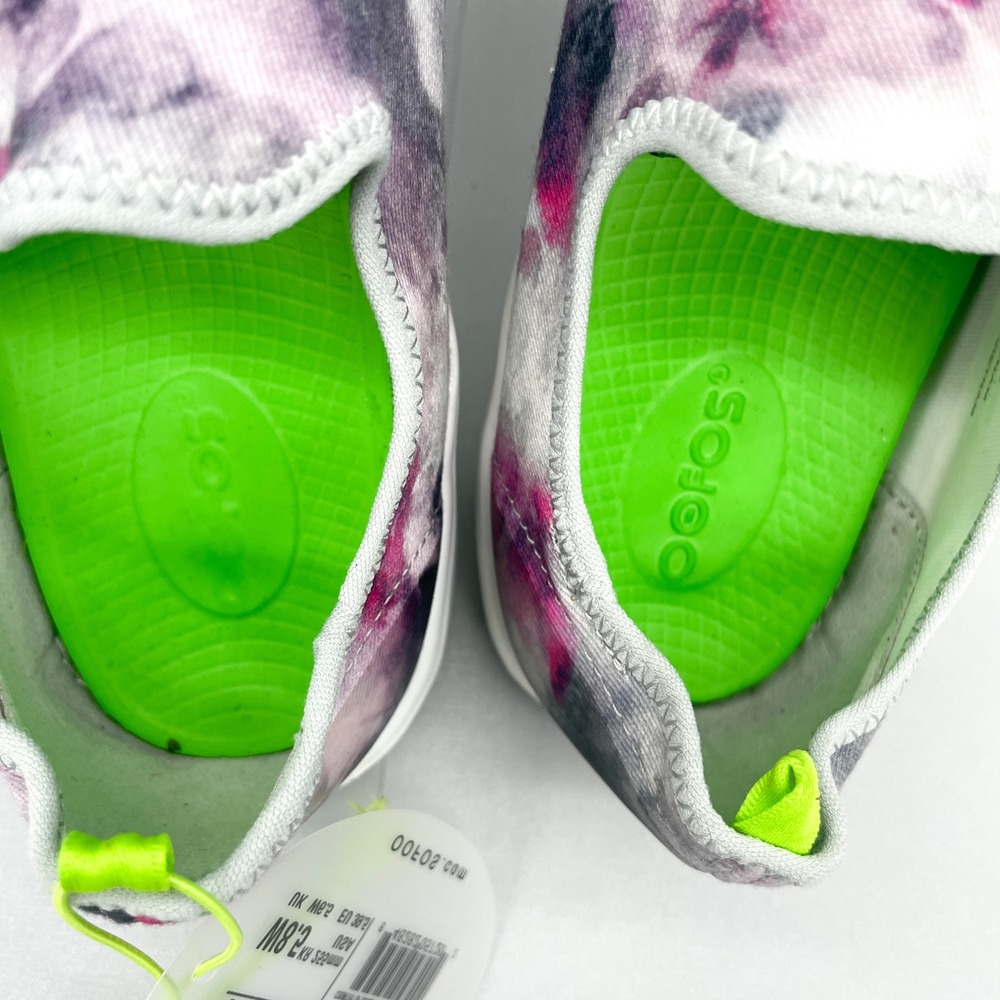 OOFOS Womens 8.5 OOmg Eezee Tie Dye Pink Recovery Shoes Slip On Sneakers Comfort - Picture 9 of 12